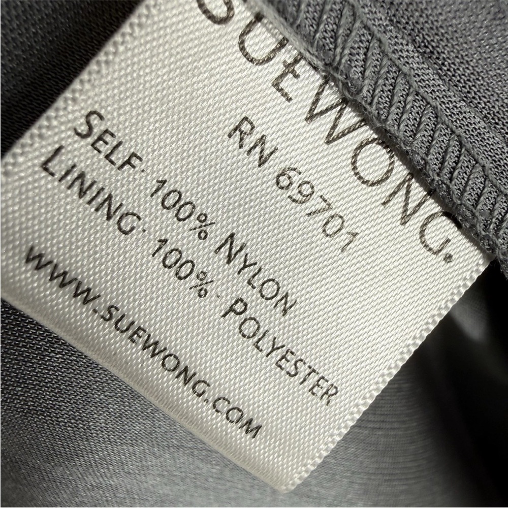 Sue Wong Cocktail Dress Womens Size 4 Gray Sheer Mesh Lace Embroidery Lined - Picture 8 of 10